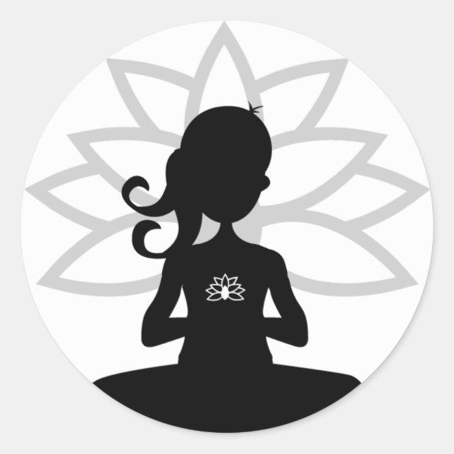 Simple Yoga Silhouette Sticker (Front)