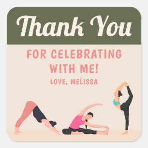 Simple Yoga Studio Thank You Sticker 