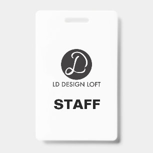 Simple Your logo here custom Employee Staff ID Badge