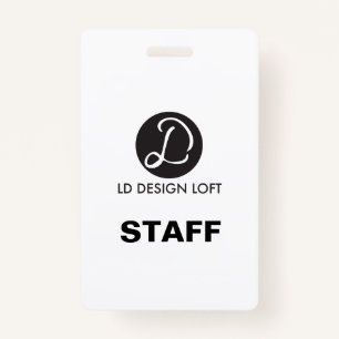 Simple Your logo here custom Employee Staff ID Badge