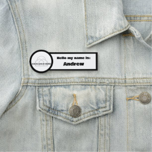 Simple Your Logo Here Hello My Name is Business Name Tag