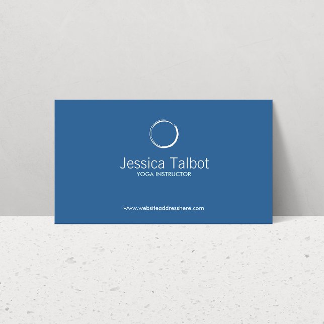 Simple Zen Circle White/Blue Business Card (Creator Uploaded)