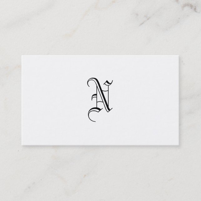 Simples Monogram Grunge Business Card (Front)