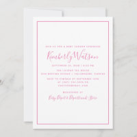 Simplicity Baby Shower Invite | Pink