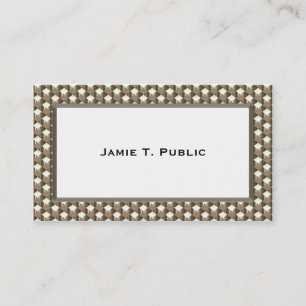 Simplicity: Beige, White, Silver Diamond Shapes Business Card