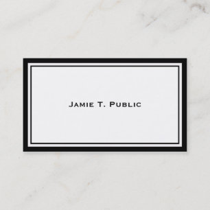 Simplicity: Black & White Frame, White Background Business Card