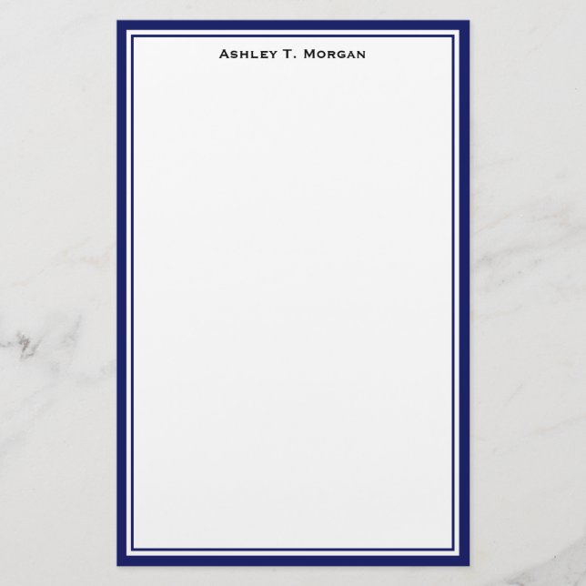 Simplicity DIY Frame White Personalised Navy Stationery (Front)