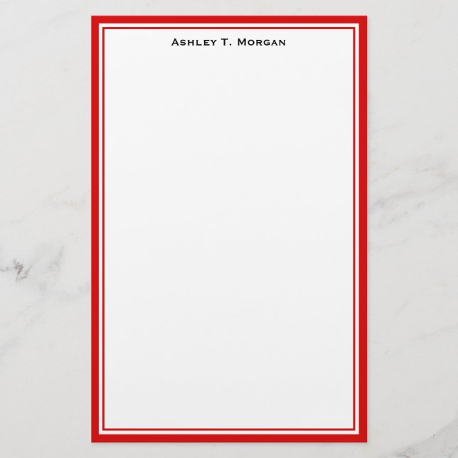 Simplicity DIY Frame White Personalised Red Stationery (Front)