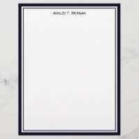 Simplicity Dk Blue / White Personalised Letterhead