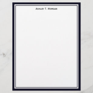 Simplicity Dk Blue / White Personalised Letterhead