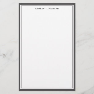 Simplicity Dk Grey / White Personalised Stationery
