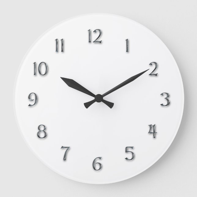 Simplicity-"Faux Pewter" Numerals Large Clock (Front)