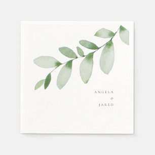 Simplicity & Foliage Wedding Custom Cocktail Napki Napkin