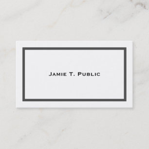 Simplicity: Grey Banded Frame, White Background Business Card