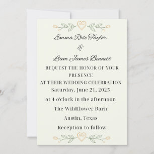 Simplicity Heart Wedding Invitation