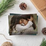 Simplicity | Horizontal Photo<br><div class="desc">Simple and elegant holiday photo card lets your favourite family photo take centre stage. Chic design features a full bleed horizontal or landscape orientated photo, with your family name and custom holiday message overlaid in gold foil and dark charcoal grey. A beautiful minimalist choice that will make your holiday mailings...</div>