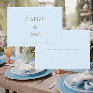 Simplicity Icy Blue Wedding Save our Date Invitation