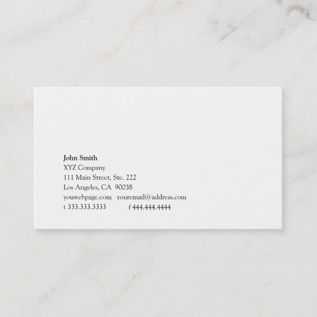 Simplicity iii business card (Front)