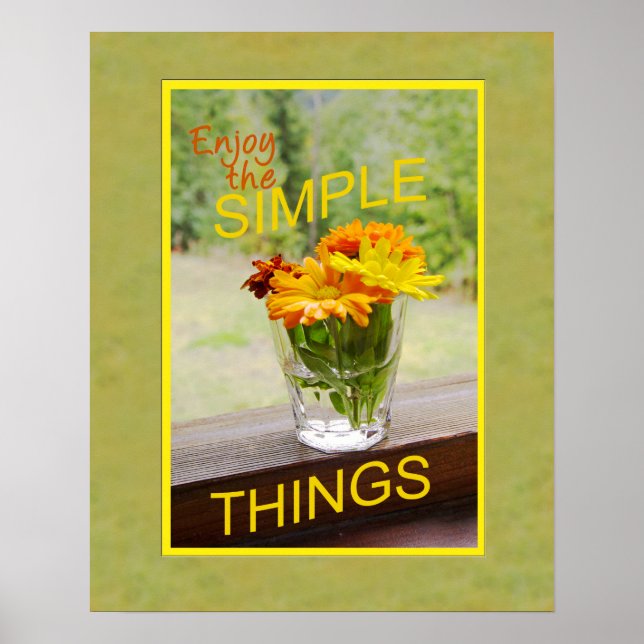 Simplicity Inspiration Still Life Cut Daisy Flower Poster (Front)
