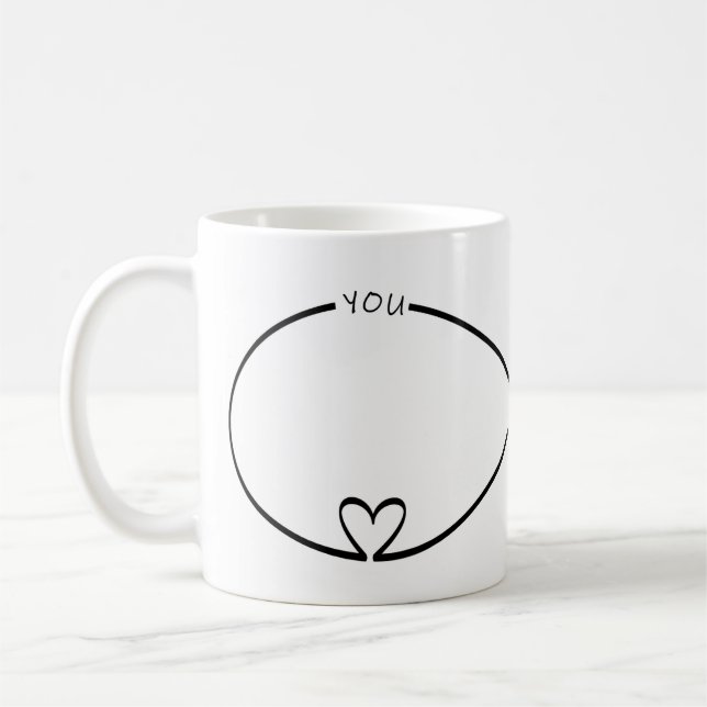 Simplicity Minimalist Infinity Love Couple Cute Coffee Mug (Left)