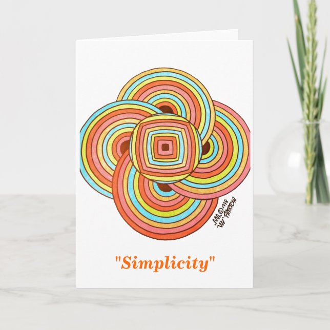 "Simplicity" Note Card (Blank Inside) (Front)