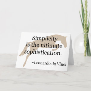 Simplicity Quote With Jumper Horse Card