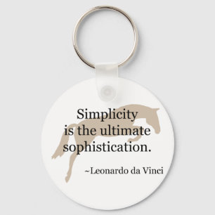 Simplicity Quote With Jumper Horse Key Ring