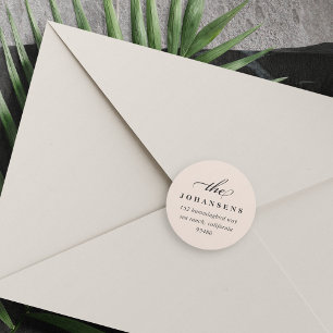 Simplicity Round Return Address Sticker Blush