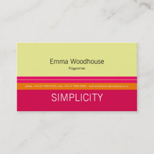 Simplicity Spring Raspberry Pink & Orange Business Card