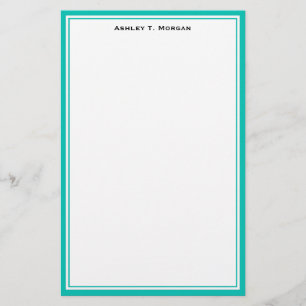 Simplicity Teal / White Personalised Stationery