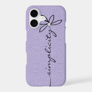 Simplicity Text on Purple Embossed Pattern
