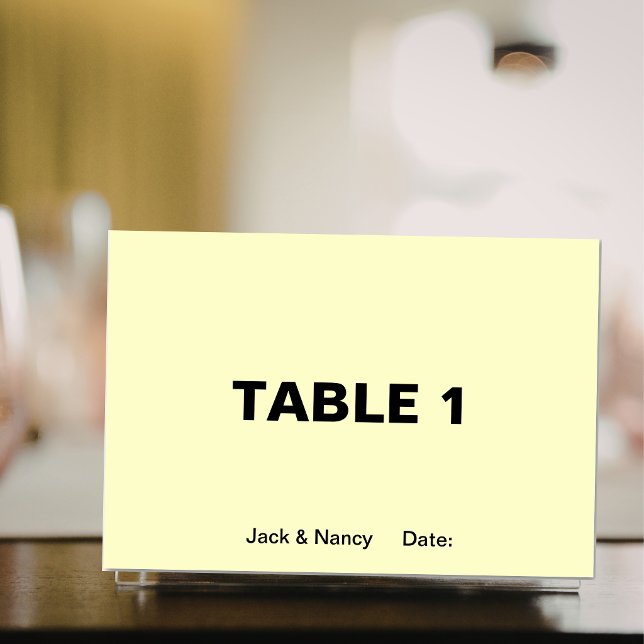 Simplicity Wedding or Anniversary Names and Date Table Number (Simplicity Wedding or Anniversary Names and Date Table Number)