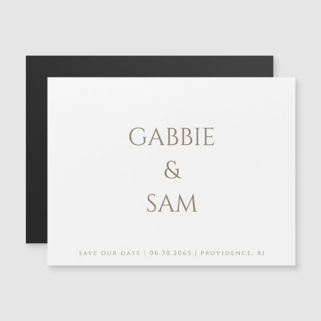 Simplicity Wedding Save our Date Magnetic Invitation (Front/Back)