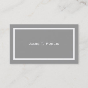 Simplicity: White Banded Frame, Grey Background Business Card