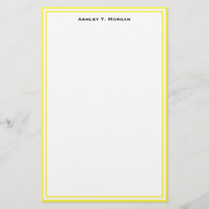 Simplicity Yellow / White Personalised Stationery