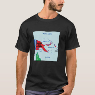 simplified Coloured location Map of Papua New Guin T-Shirt