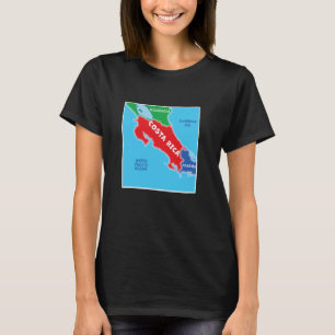 simplified Coloured Map of Costa Rica & Neighbouri T-Shirt