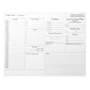 Simplified Daily Planner   5 and 1 Food Journal Notepad