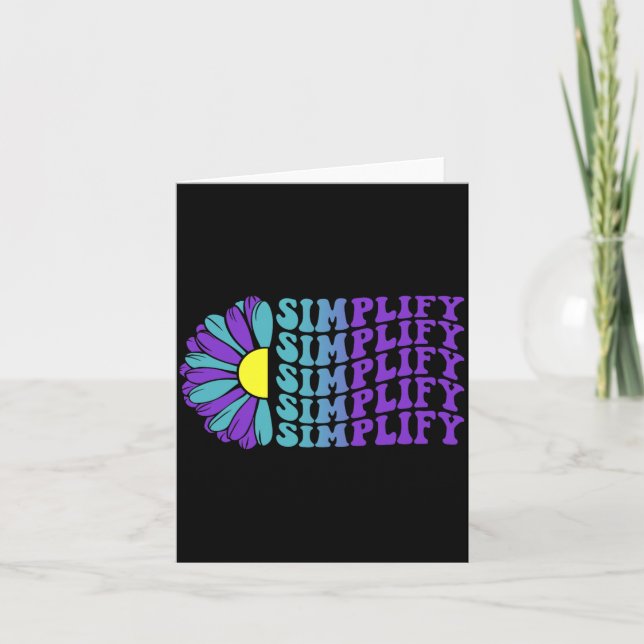 Simplify Suicide Prevention Awareness Sunflower Card (Front)