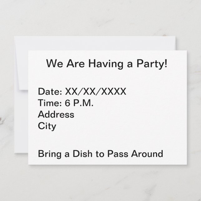 Simplistic Art 4.5" x 6.25" Party Invitation Card (Back)