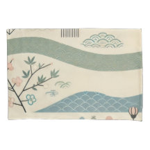 Simplistic Asian Art Design Pillow Case