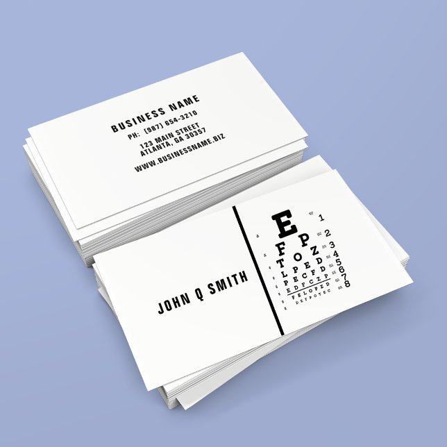 Simplistic Black White Modern Optician Business Card (Creator Uploaded)