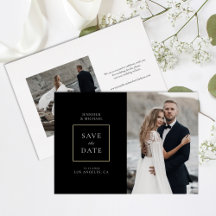 Simplistic Black White Photo Save The Date