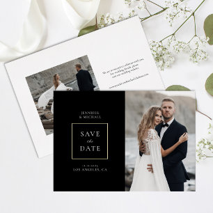 Simplistic Black White Photo Save The Date