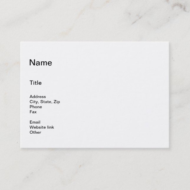 Simplistic Business Information and Title Chubby Business Card (Front)