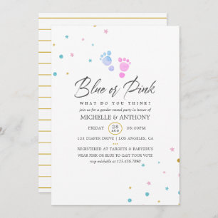 Simplistic Confetti Gender Reveal Party Invitation