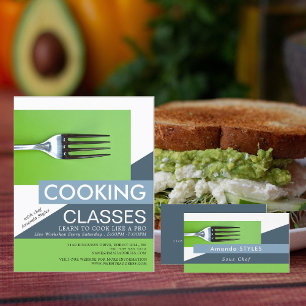 Simplistic Fork, Chef, Cooking Business Card