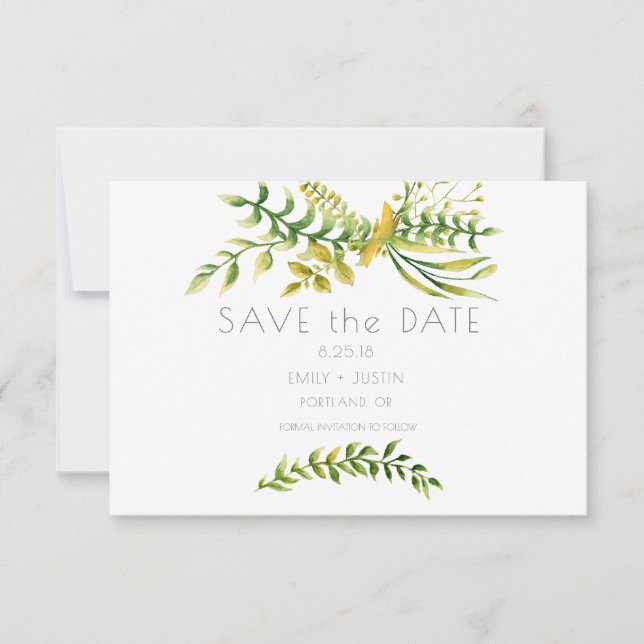 Simplistic Herbs and Botanical Save the Date | (Front)