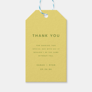 Simplistic Lemon Yellow Wedding Favour Thank You Gift Tags