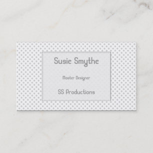 Simplistic Light Grey Small Dot Pattern Biz Cards